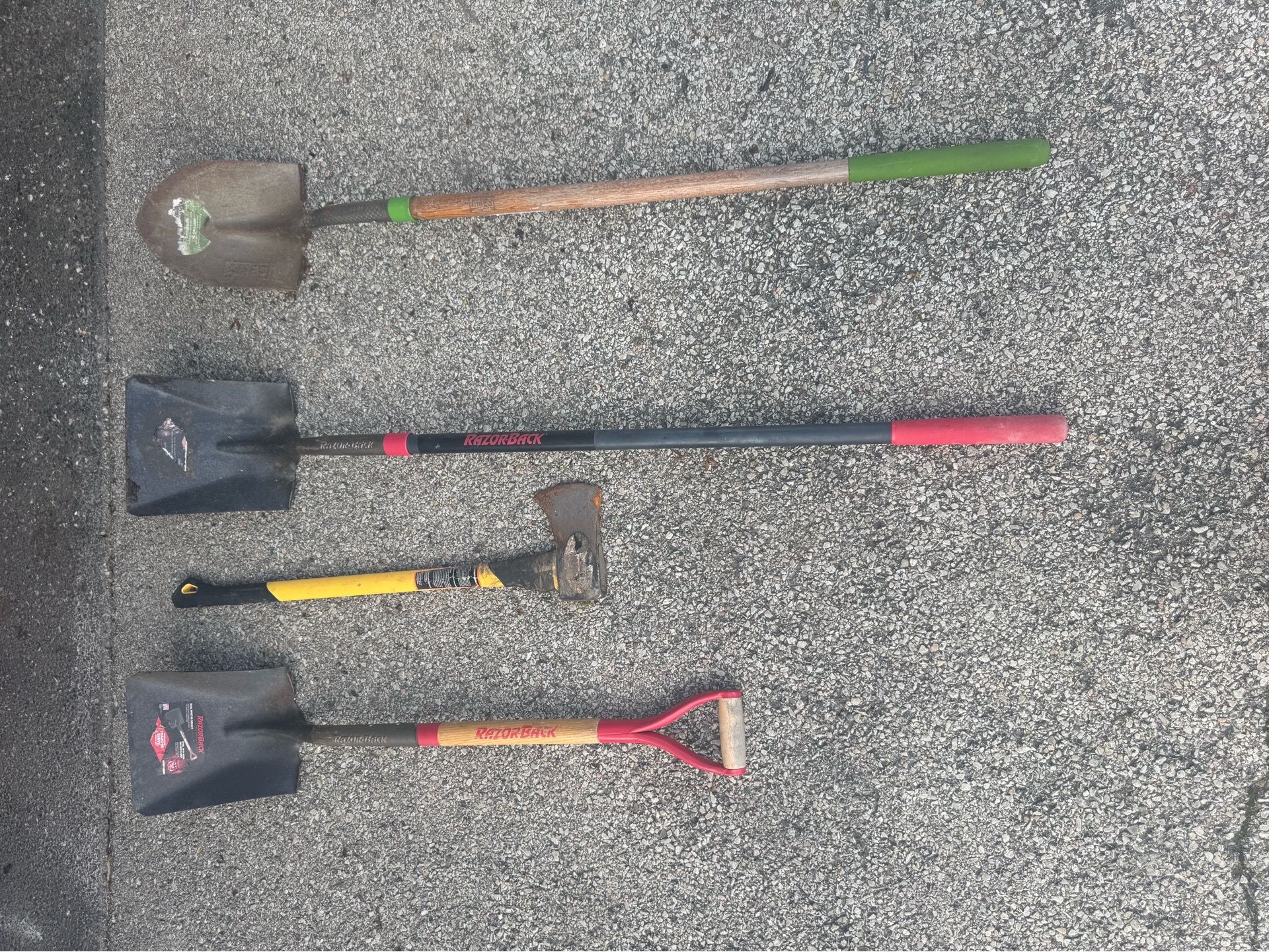 Shovels and axe
