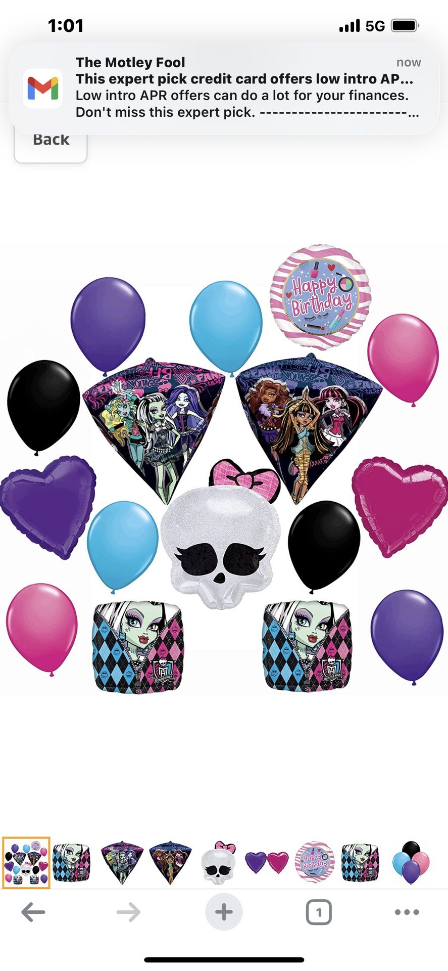 Monster High Birthday Party Supplies Diamonds Balloon Bouquet Decorations