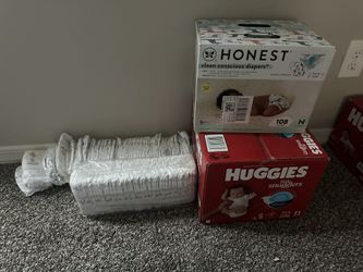 Newborn Diapers Huggies And Honest Brand 