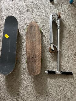 Kids skate boards and scooter
