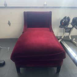 ZGallerie Red Velvet Chaise Lounge