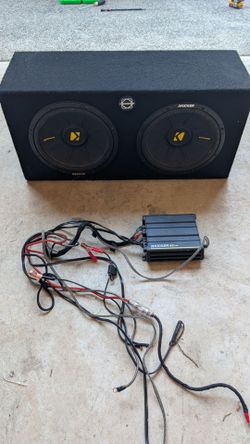 COMPLETE Kicker Dual 12" Bass Package - Subs, Box, CX600.1 Amp, & Full Wiring