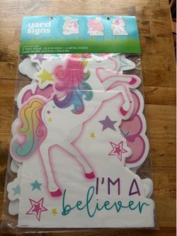 Unicorn birthday yard sign