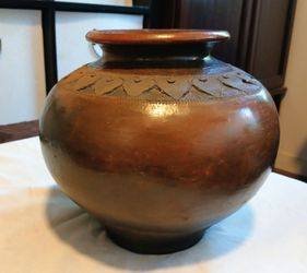 Southeast Asian Handcrafted Clay Water/Storage Jar – 8" x 9"