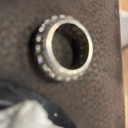 5 ROW ICED RING - WHITE GOLD