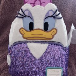 Hard Tag Loungefly Daisy Duck Sequin Mini Backpack 