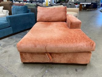 JOYBIRD Holt Single Arm Chaise in Orange Velvet