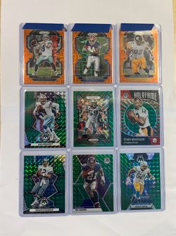 Football Card Lot 9pc - Tony Romo Thurman Thomas Dak Prescott Prizm Mosaic