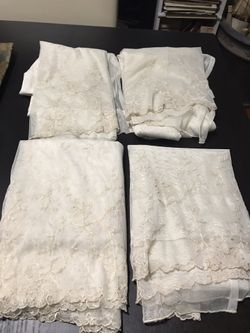 Embroidery sheers curtains, 60 by 84, 4 panels.