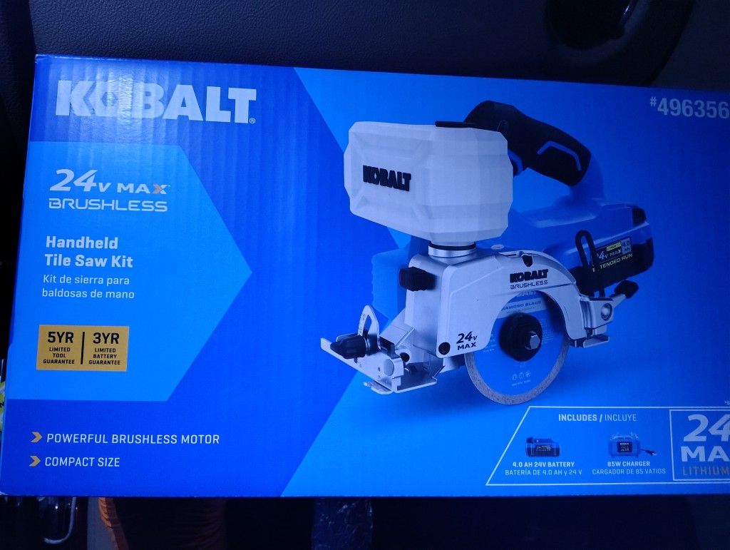 Kobalt 24V Handheld Tile Saw With Battery And Charger 