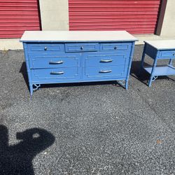 Faux Bamboo Dresser And Nightstand 