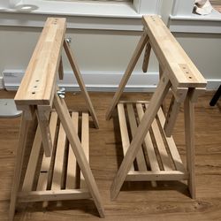 4 IKEA FINNVARD Trestle With Shelf