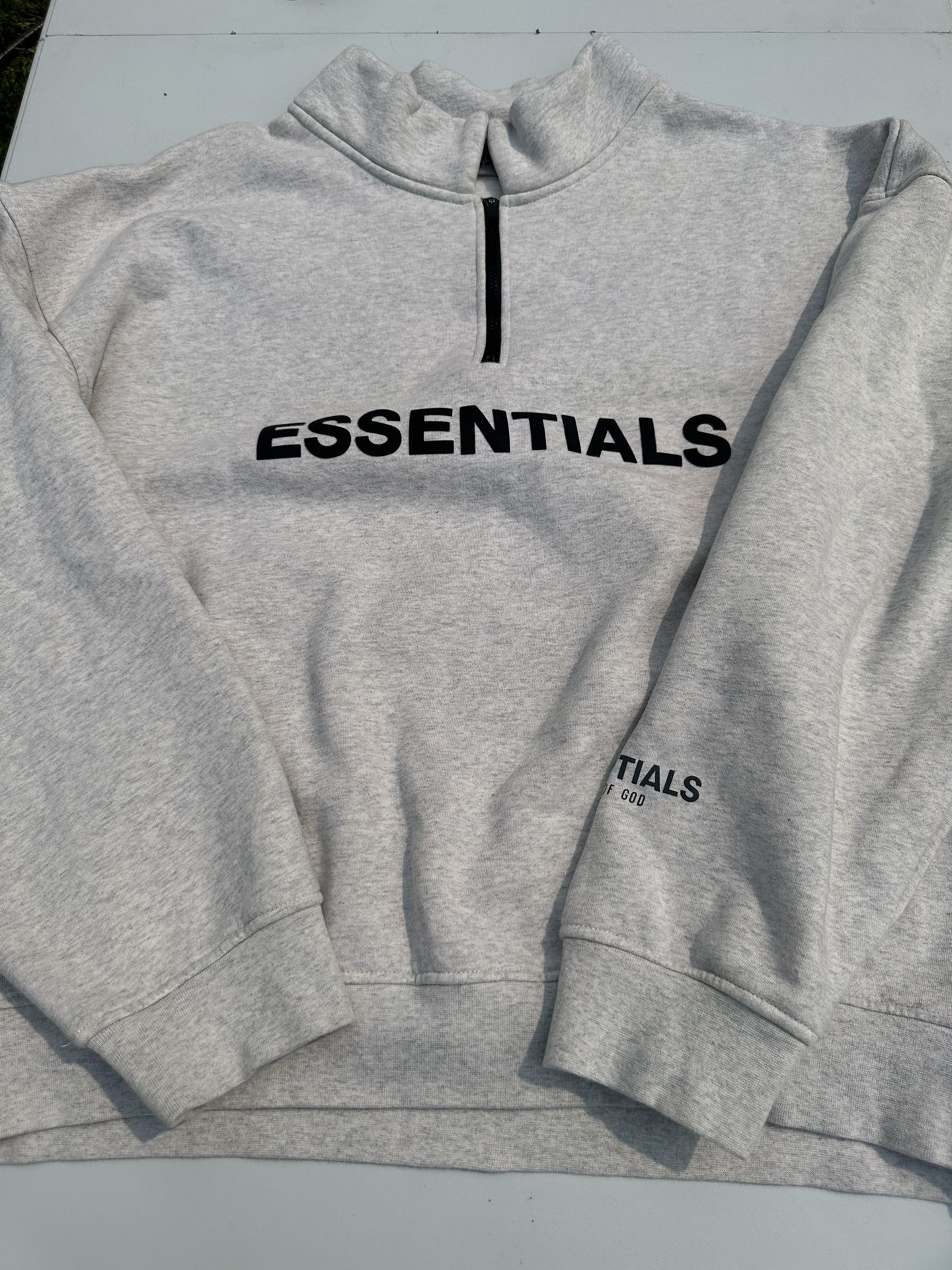 Essentials Quarter Zip Mock Neck Sweater
