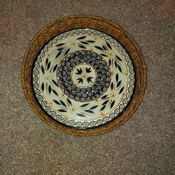 Large Serving Plate With Basket