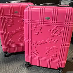 Pretty Pink Suitcase Pair From Hawaii