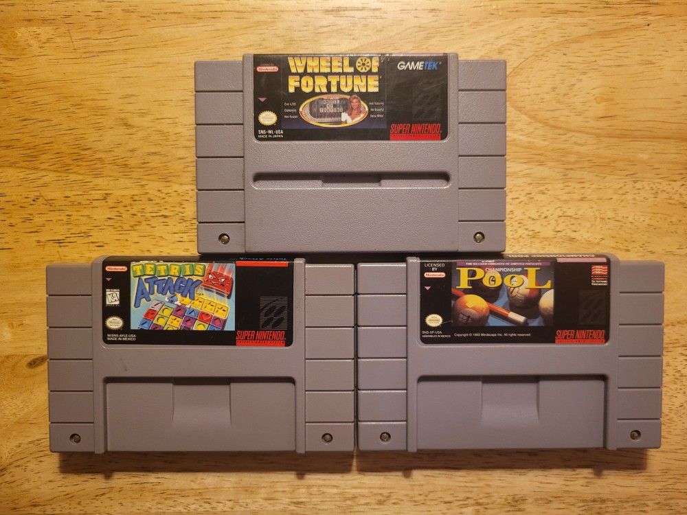 Wheel of Fortune-Tetris Attack-Championship Pool-Super Nintendo