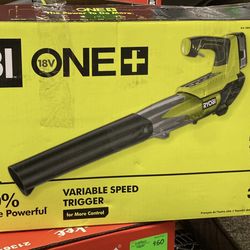 RYOBI ONE+ 18V 100 MPH 280 CFM Cordless Battery Variable-Speed Jet Fan Leaf Blower with 4.0 Ah Battery and Charger 