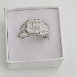 925 Sterling Silver Moissanite Diamond Ring Fot Men
