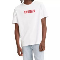NWT Levi's Relaxed Fit Crew T-Shirt Men's XL Short Sleeve Box Logo Tab White
