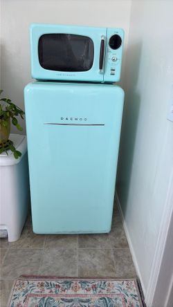 Mini Refrigerator And Microwave Oven Retro