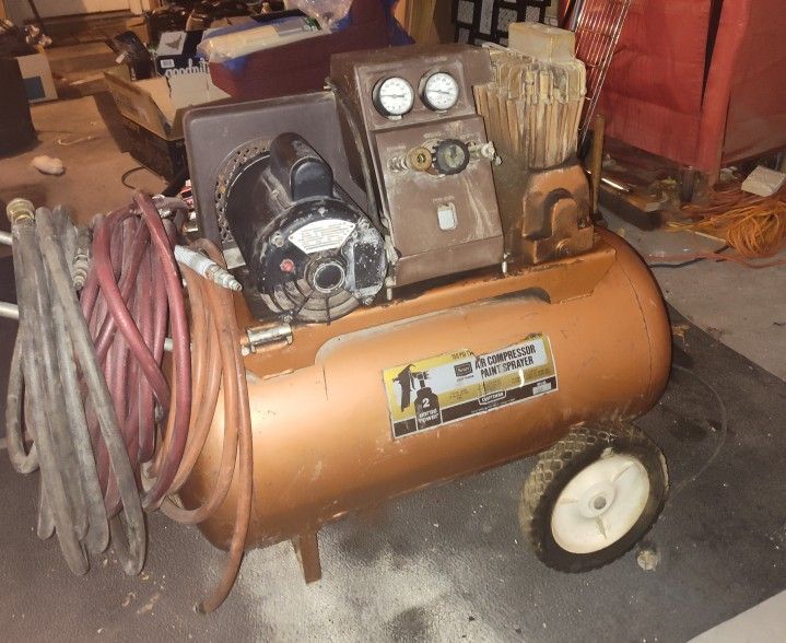 vintage CRAFTSMAN paint sprayer  air  compressor
