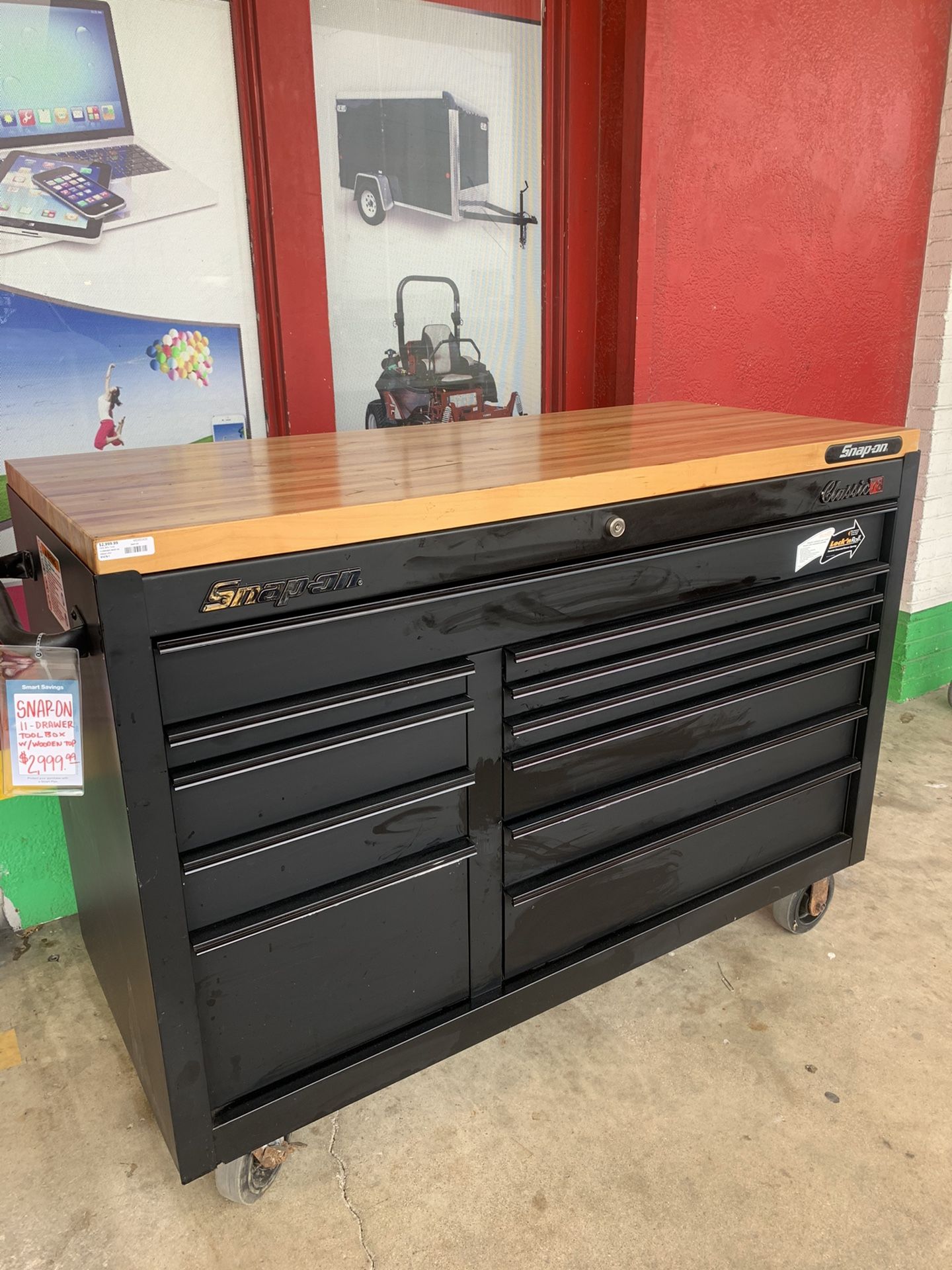 NEW MARKDOWN!!Snap-On Wooden Top, 11 Drawer Tool Box