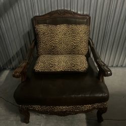 Vintage traditional wooden armchair