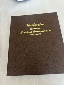 Quarters and dollar coin collection in books