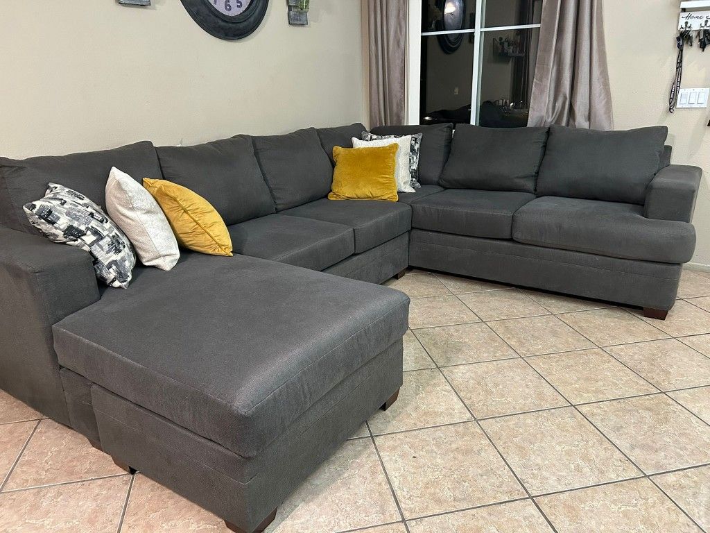 Dark Grey Beautiful Sectional Couch From Living Spaces