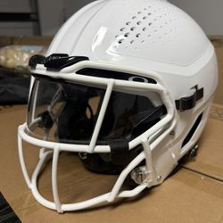 white vicis football helmet with visor