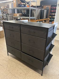 SONGMICS 8 Dresser Chest Side Pockets Drawer Dividers Fabric Storage Organizer - Gray