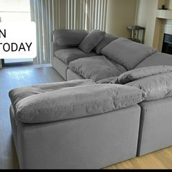 Gray Cloud Couch Modular Sectional Sofa 