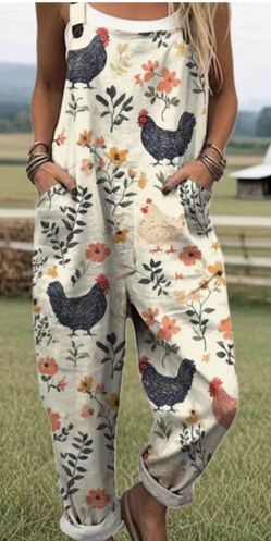 Ladies' Casual 3D Printed Overalls
