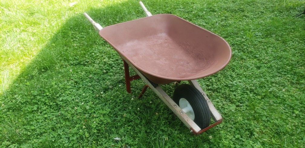 Solid Metal Wheelbarrow