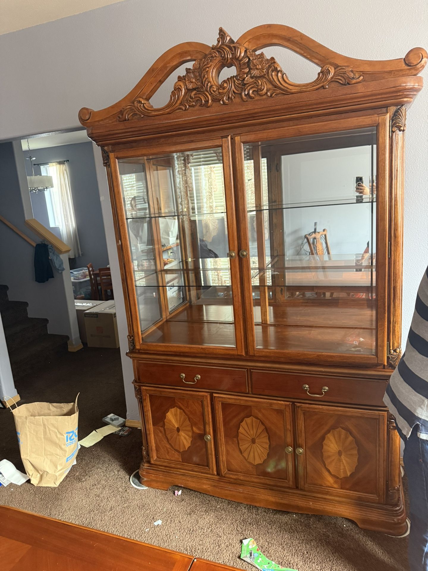 China cabinet, matching table and chairs