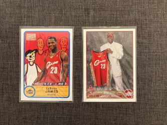 LeBron James Rookie Card Lot - Topps #221 & Bazooka #276 RC