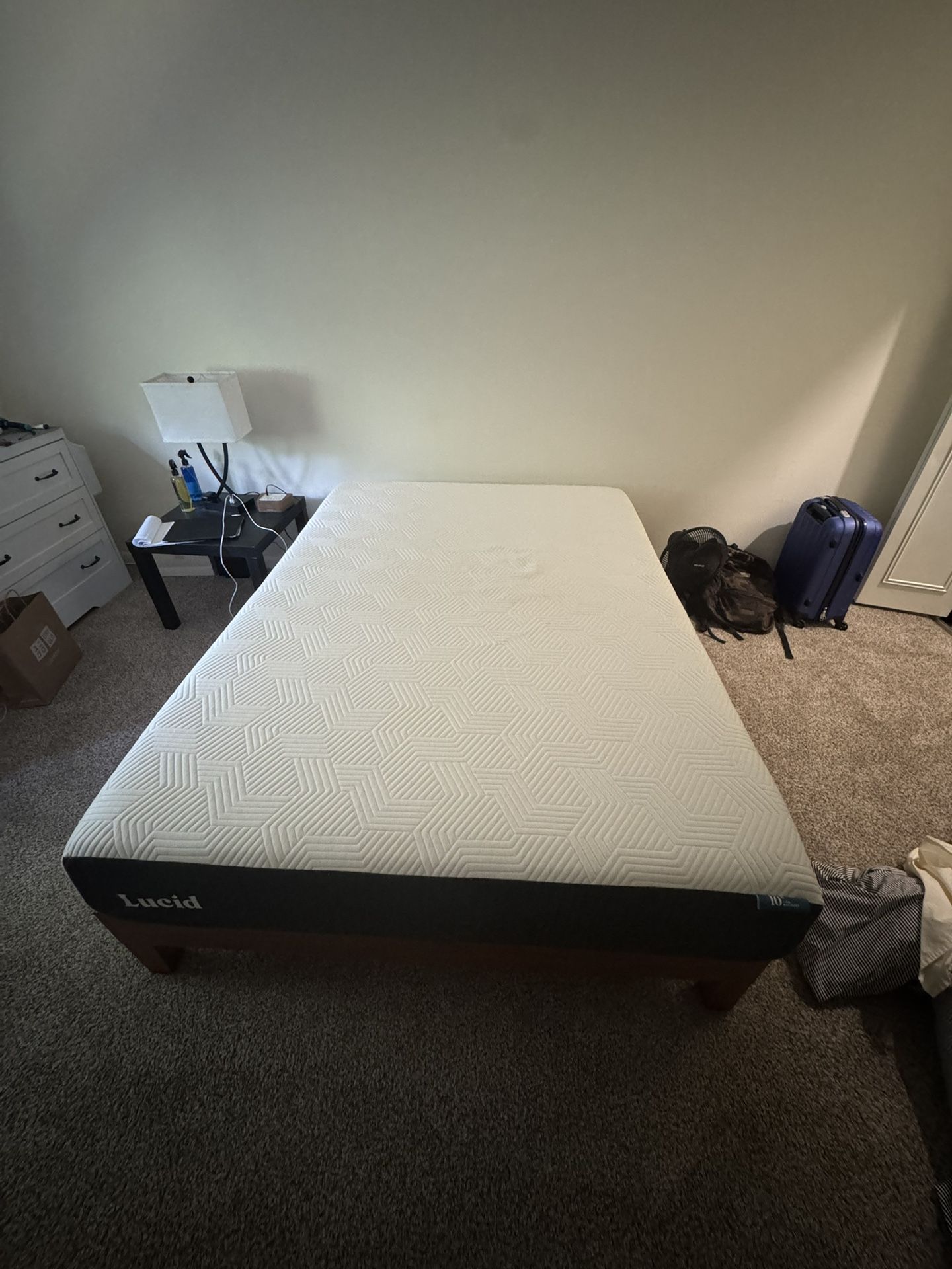 Full Mattress With Wooden Frame