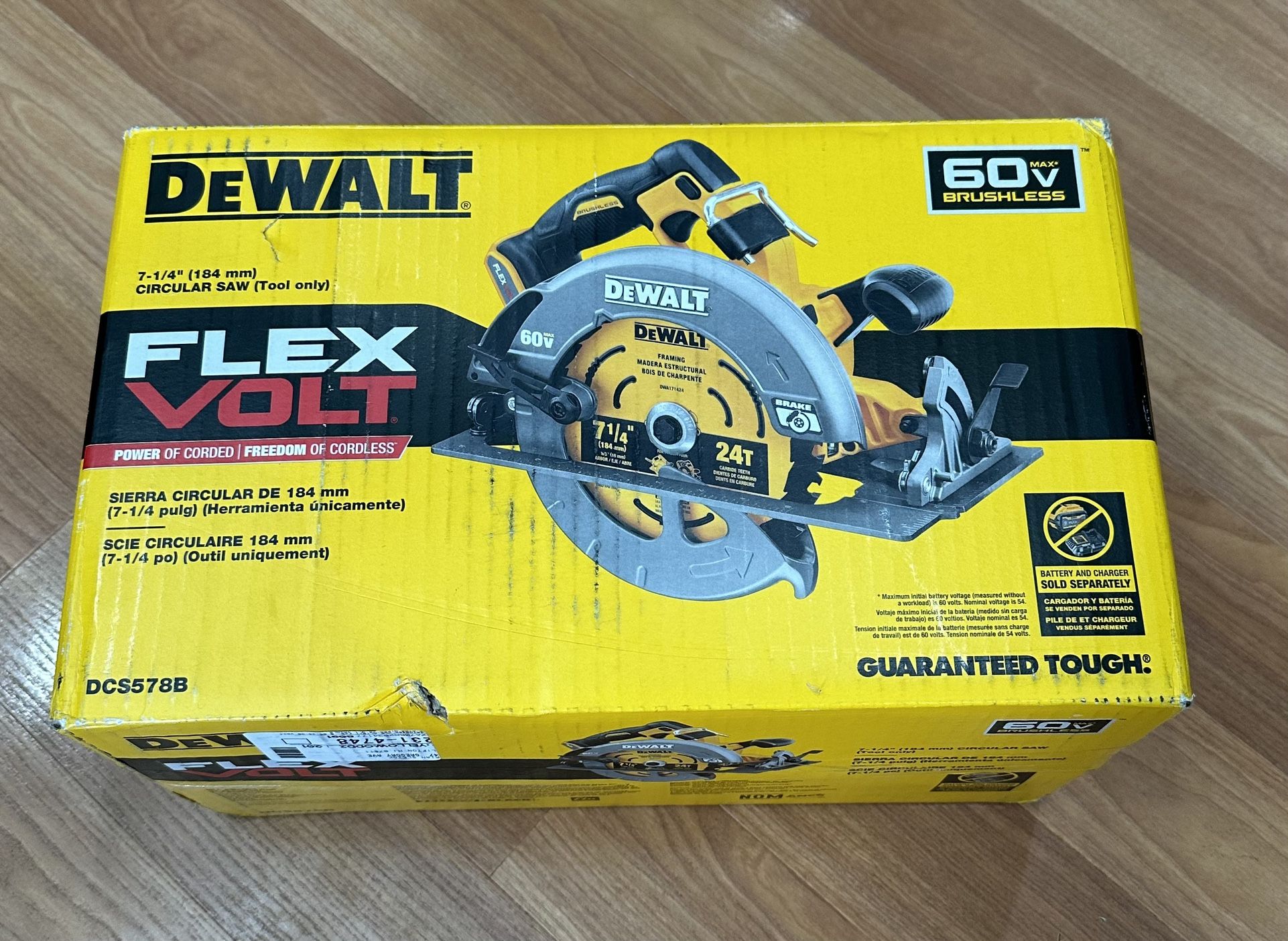 DEWALT DCS578B 60V 7-1/4