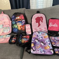 New girls, three-piece backpack sets