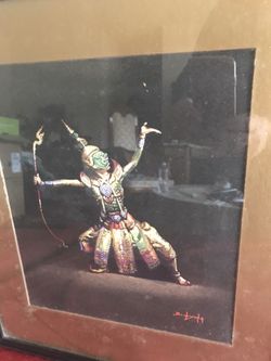 Gouache Set of 3 Asian Paintingd