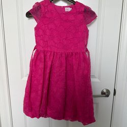 American Girl Size 12 Merry Magenta Pink Vegan Leather Lace Dress With Belt