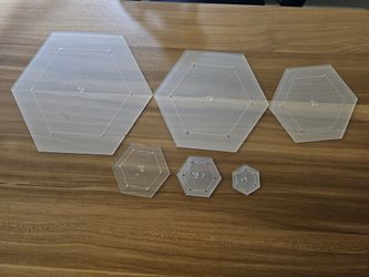 6 Pieces Hexagon Quilting Template with 1/4 Inch Seam Allowance