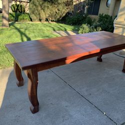 Large Solid Mexican Mesquite Wood Dining Table 94” x 40” seats 8