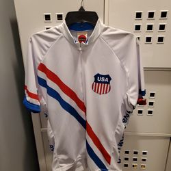 CYCLING JERSEY LARGE USA 1948 TEAM USA PATRIOTIC RED WHITE BLUE