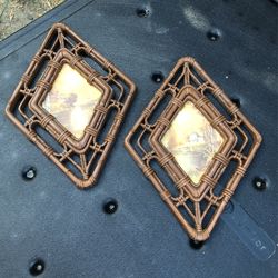 Pair Of Vintage Mid Century Faux Bamboo frames