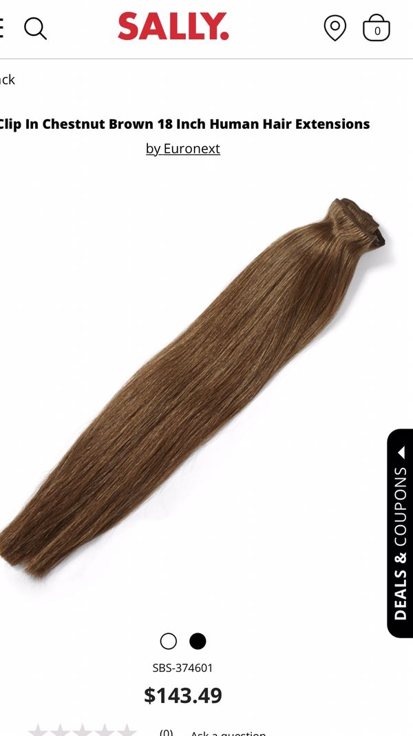 Real Human Hair Extensions Clip In 18in Chestnut Brown For