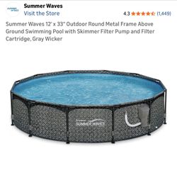 Summer Waves 12' x 33" Outdoor Swimming Pool 