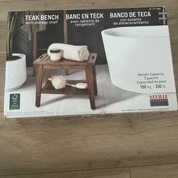 Teak Bench - NEW IN BOX
