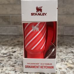 NEW STANLEY 2025 Holiday Candy Cane Twist 4.5" Mini Tumbler Ornament Keychain