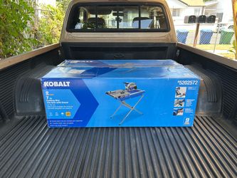 NEW Kobalt Folding Head 9 Amp 7 in Blade Sliding Table Tile Saw w/Stand